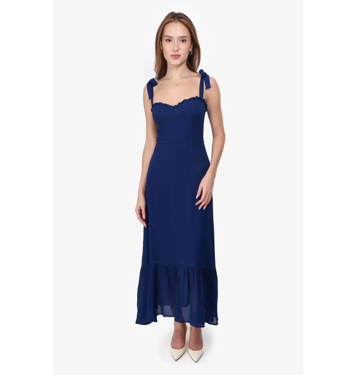 Reformation Nikita Dress Blue Size UK 12 - Image 1