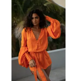 Rat & Boa Harlequin Dress Orange Size UK 8 for rent on The Volte - image 3