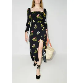 Reformation Hilda Dress Black Floral Size UK 12 for rent on The Volte - image 1