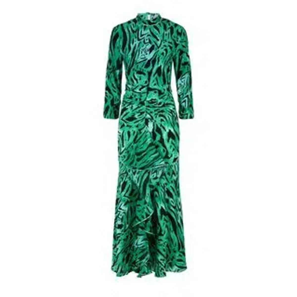 RIXO Lucy Green Tiger Midi Dress Green Size UK 10 - Image 3
