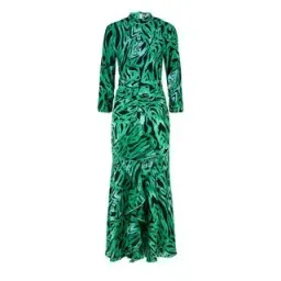 RIXO Lucy Green Tiger Midi Dress Green Size UK 10 for rent on The Volte - image 3