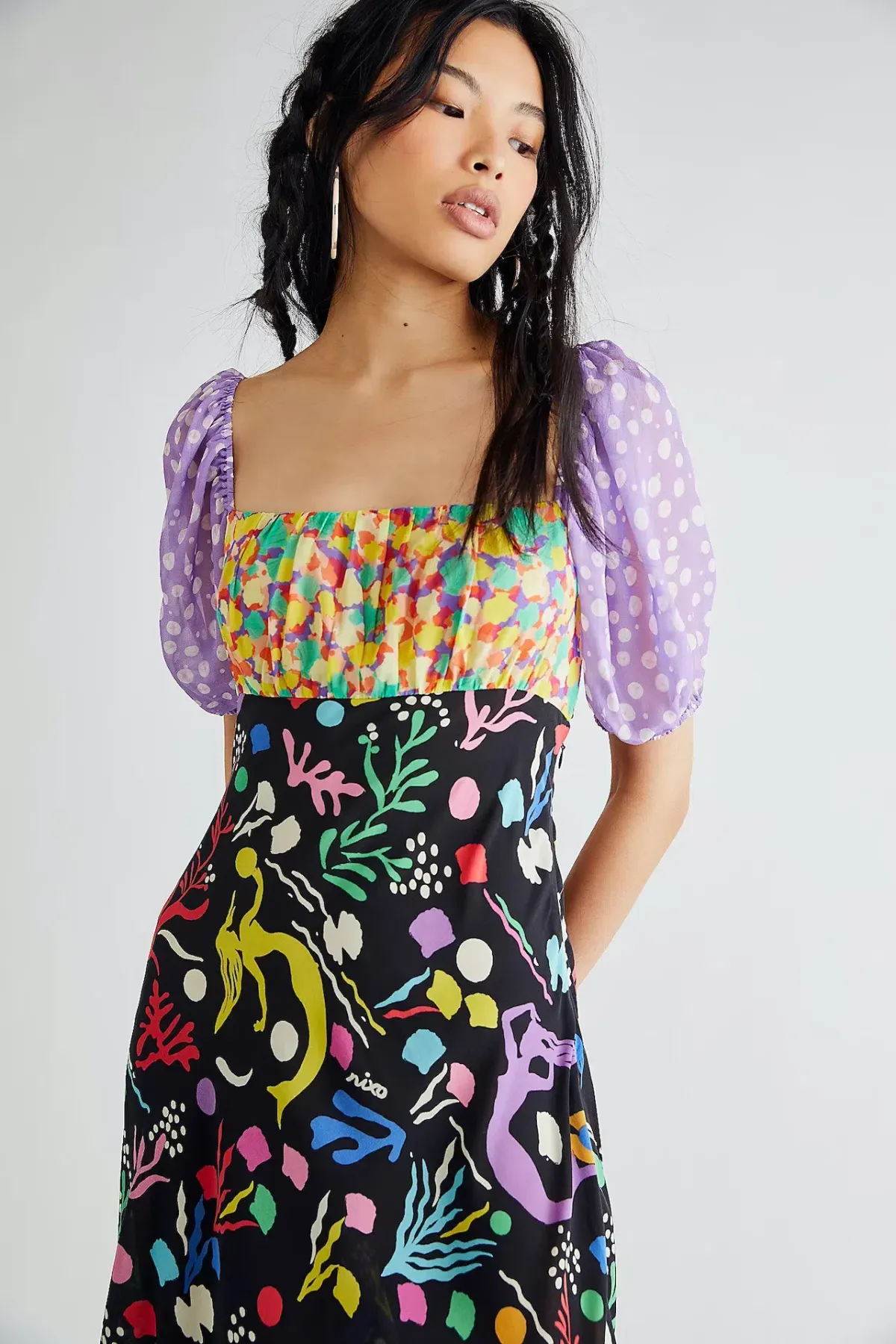 Rixo Anastasia Backless Midi Dress Sea Life Black Multi Size M / UK 12 - Image 2