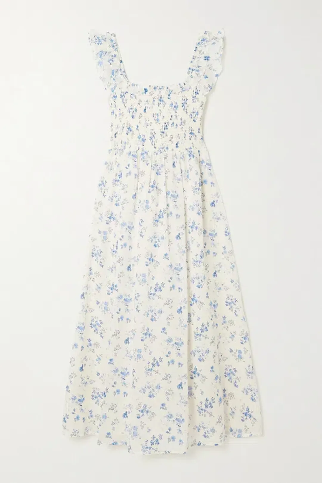 Reformation Noreen Midi Dress Blue Floral Size S / UK 8 for rent on The Volte - main image
