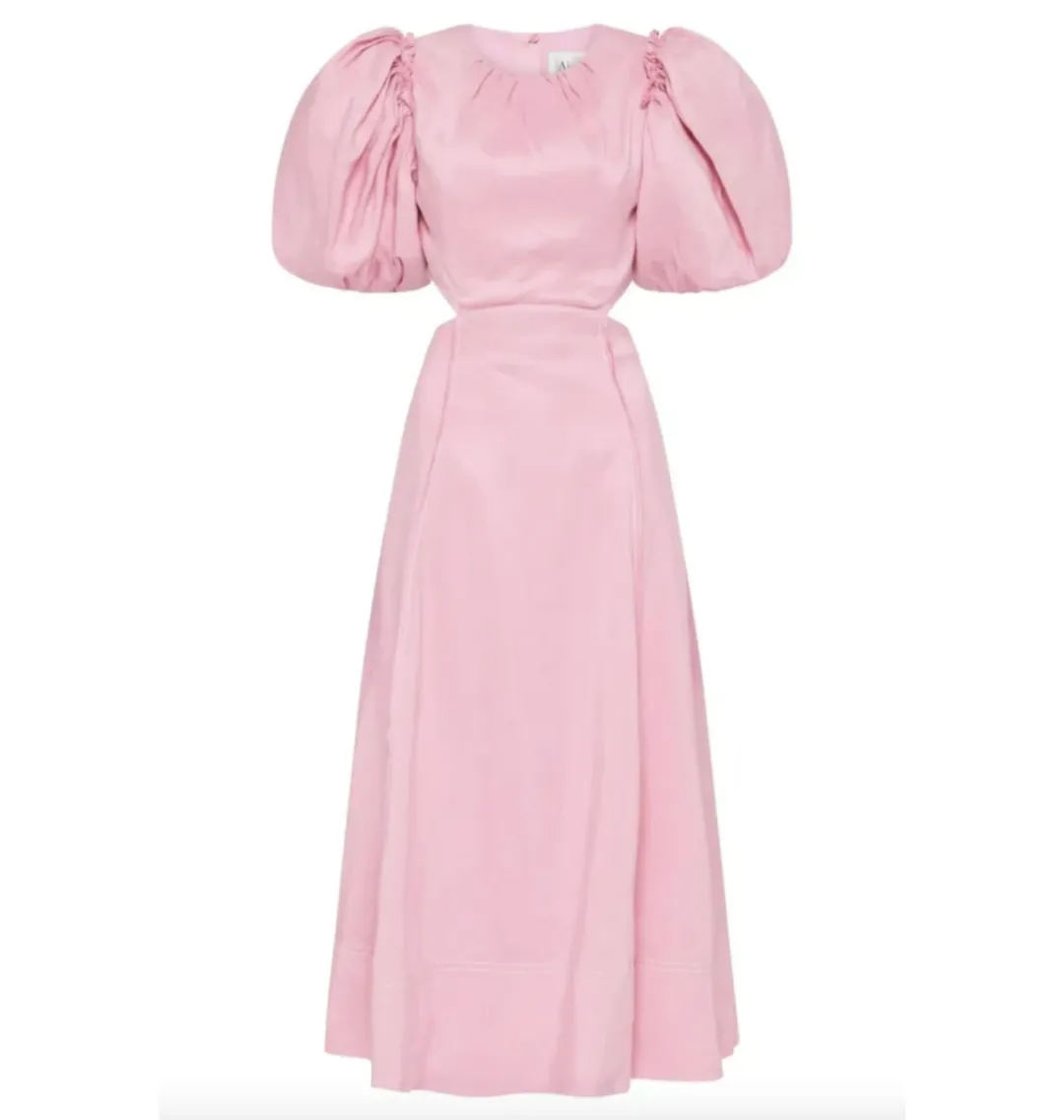 Aje Serendipity Open Back Dress Pink Size UK 12 for rent on The Volte - main image