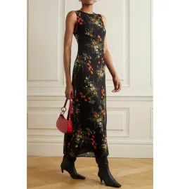 Reformation Ledger Floral Dress Black Floral Size UK 12 for rent on The Volte - image 1