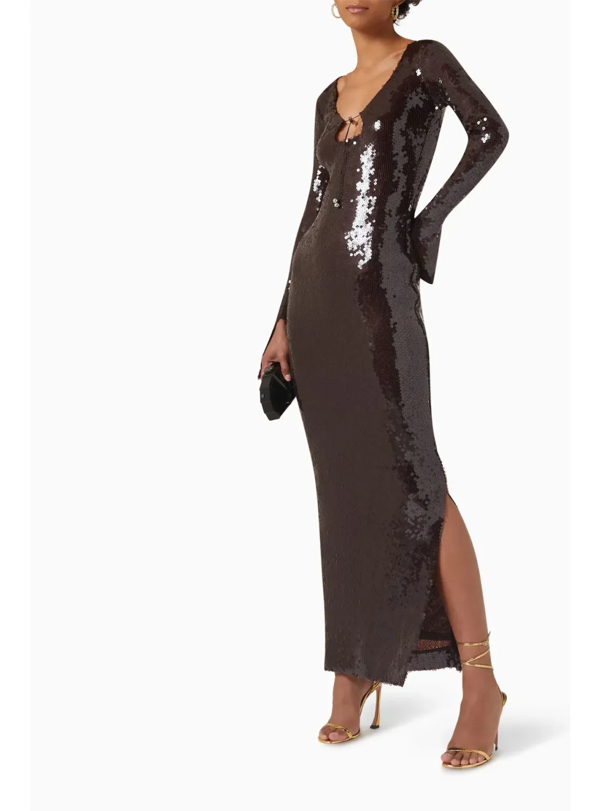 16Arlington Solaria Sequin Dress Chocolate Brown Size 10 - Image 1
