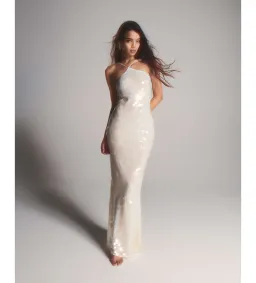 Rat & Boa Emmanuella Dress White Sequin Size M/UK 10 for rent on The Volte - image 2