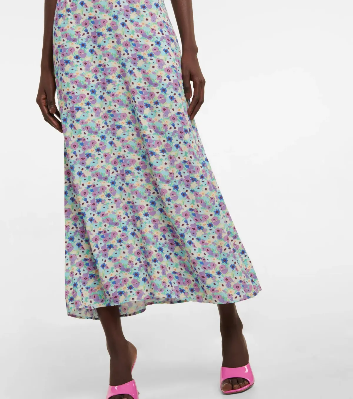 Rixo Montenegro Midi Dress Lilac Ink Floral Size M / UK 12 - Image 4