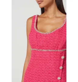 Self Portrait Boucle Mini Dress Hot Pink Size UK 12 for rent on The Volte - image 3