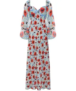 Rixo Gio Pansy Silk Midi Dress Floral Size M / UK 12 for rent on The Volte - image 4
