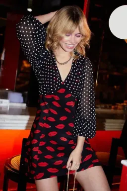 Rixo Lia Lip Mini Dress Kiss Print Size S / UK 10 for rent on The Volte - image 5