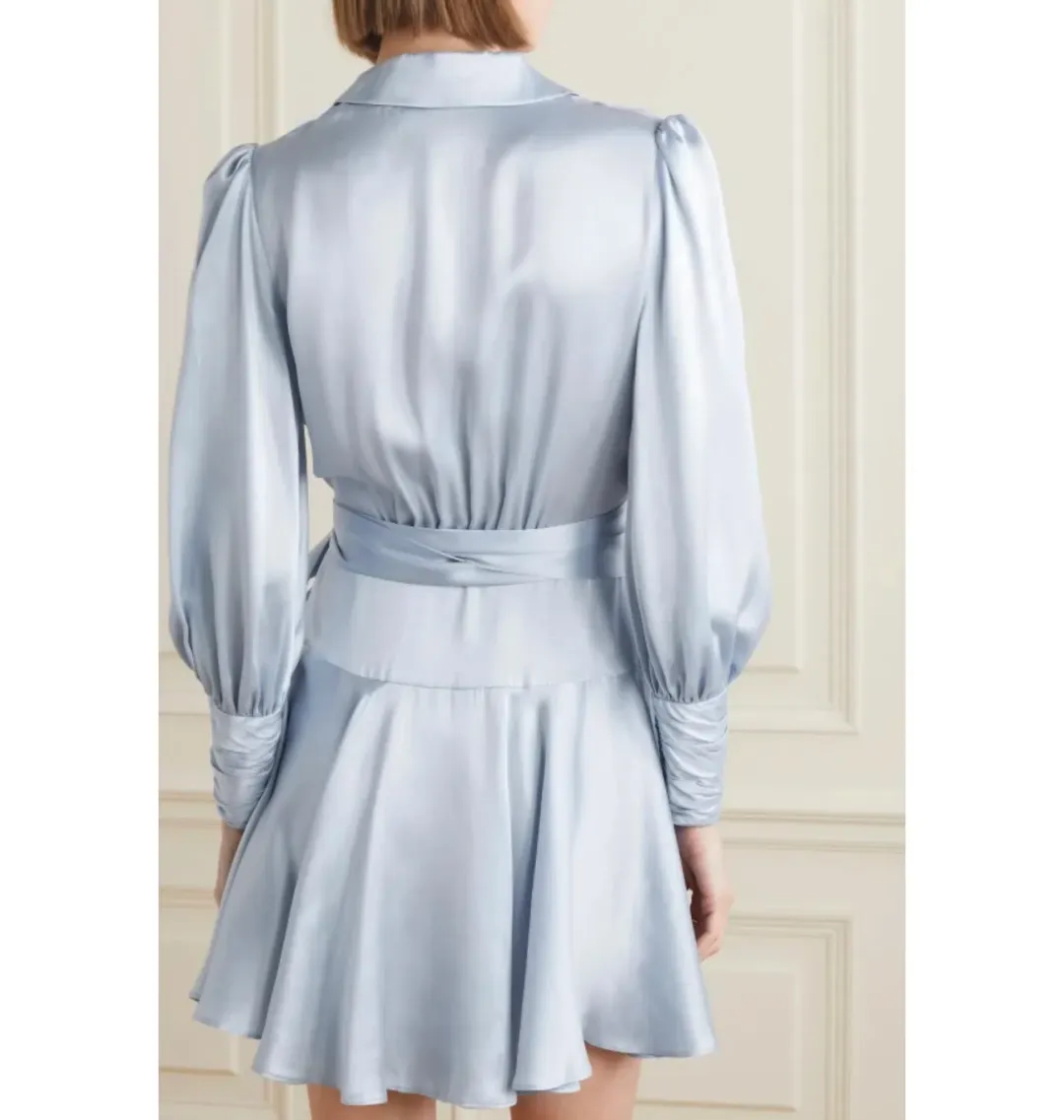 Zimmermann Silk Wrap Dress Ice Blue Size 2 / UK 12 for rent on The Volte - main image