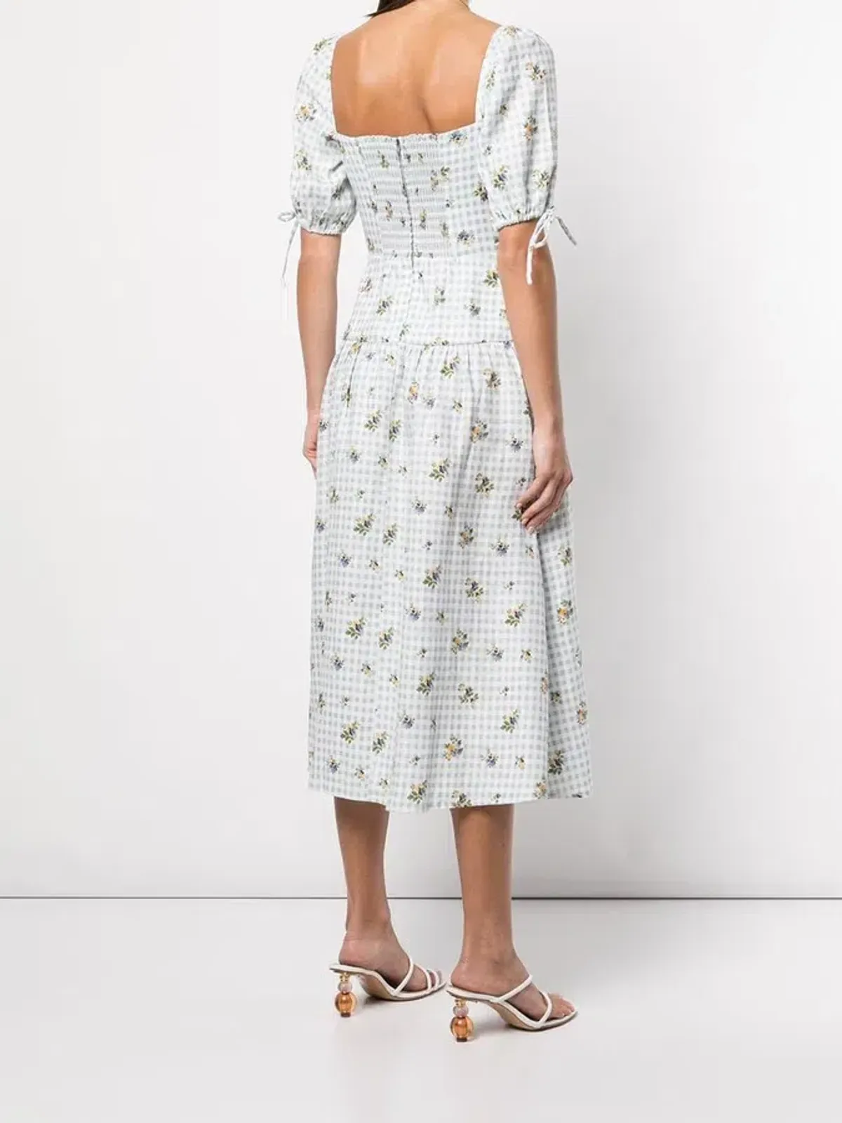 Reformation Melony Linen Midi Dress Floral Size UK 12 - Image 3