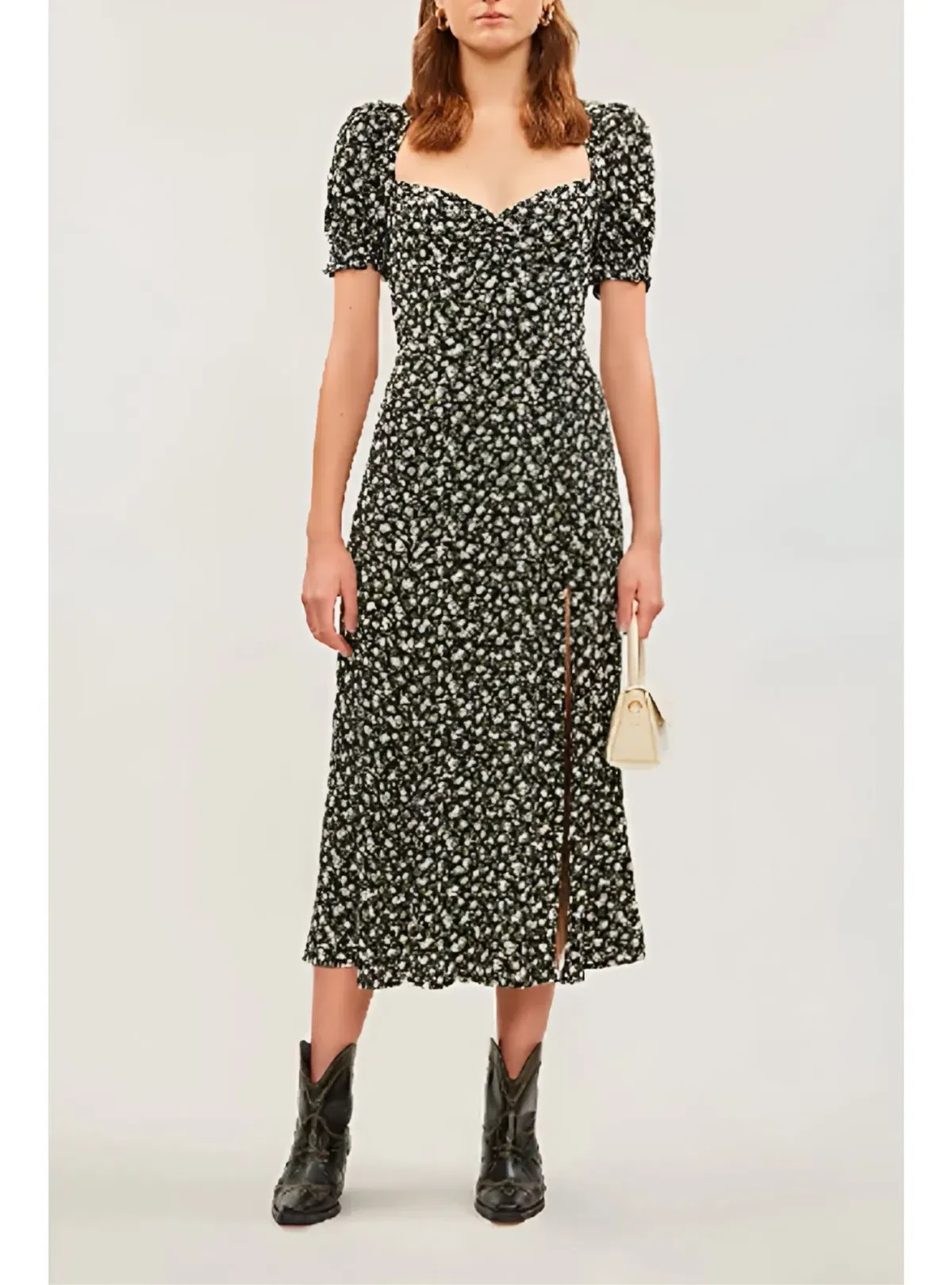 Reformation Lacey Cherie Abstract Print Midi Dress Floral Size UK 12 - Image 1