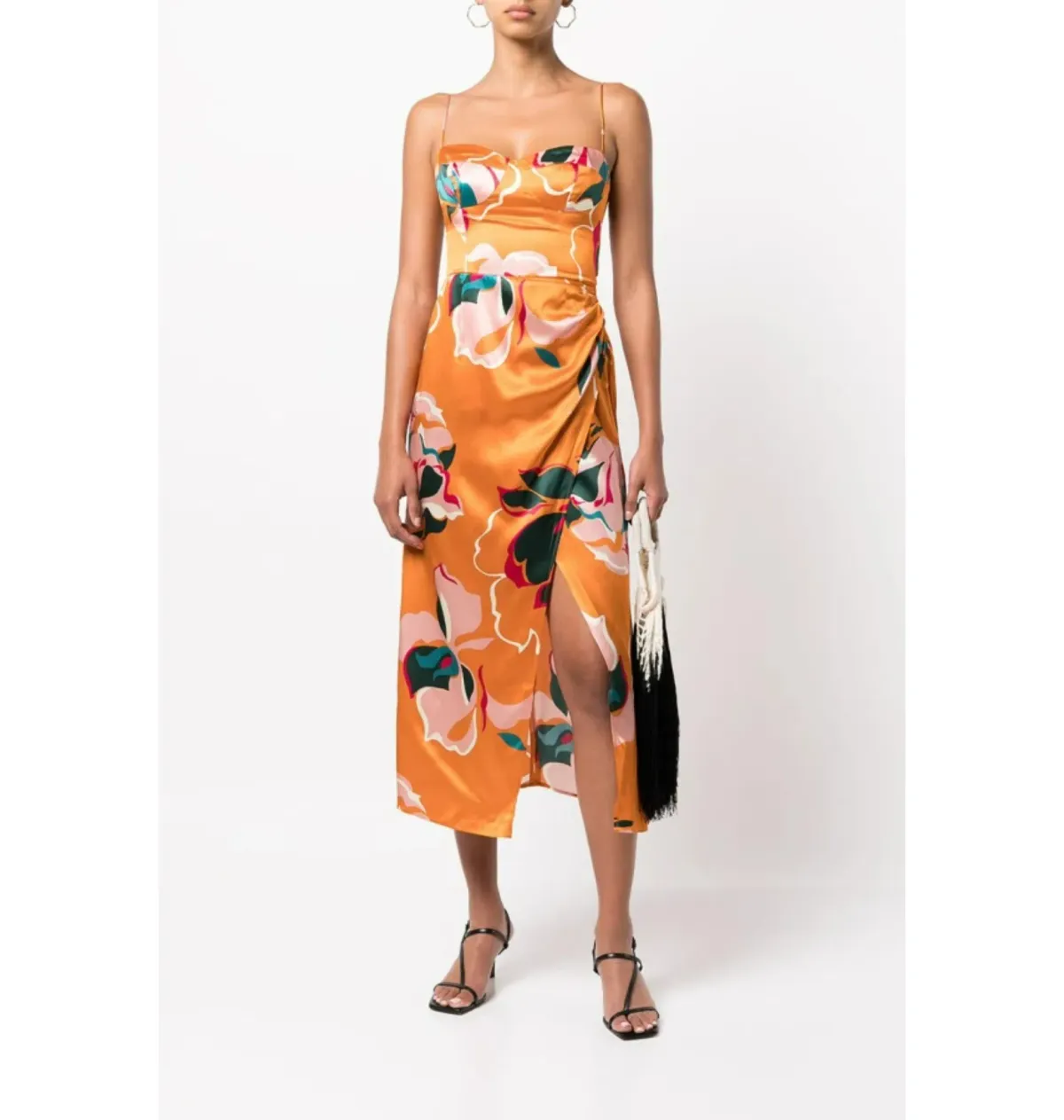 Reformation Marguerite Flambe dress Orange Floral Size UK 12 - Image 1
