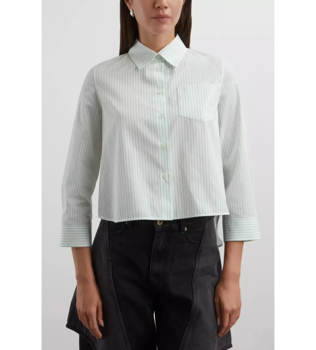 Loewe Trapeze Shirt Green/White Stripe Size 10 for rent on The Volte - main image