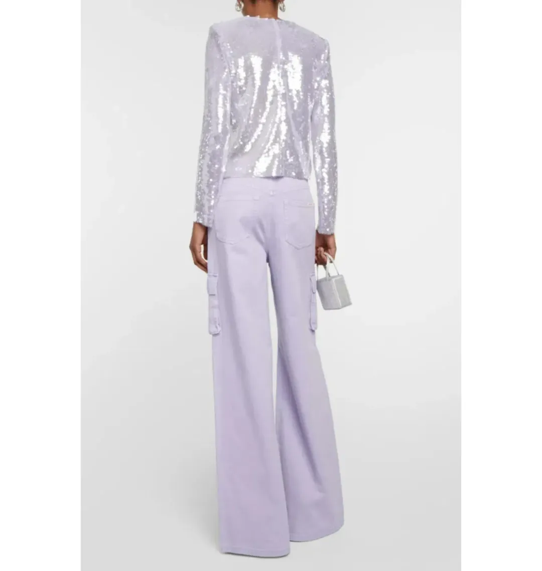 Self Portrait Sequin Top Lilac Size UK 10 for rent on The Volte - main image