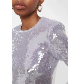 Self Portrait Sequin Top Lilac Size UK 10 for rent on The Volte - image 3
