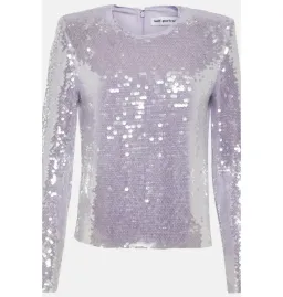 Self Portrait Sequin Top Lilac Size UK 10 for rent on The Volte - image 6