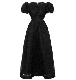 Aje Patina Embroidered Midi Dress Black Size UK 12 for rent on The Volte - image 4