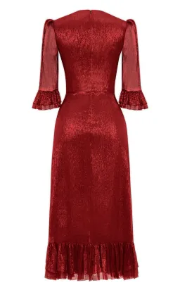 The Vampire's Wife The Falconetti Midi Dress Red Size UK 10 for rent on The Volte - image 7