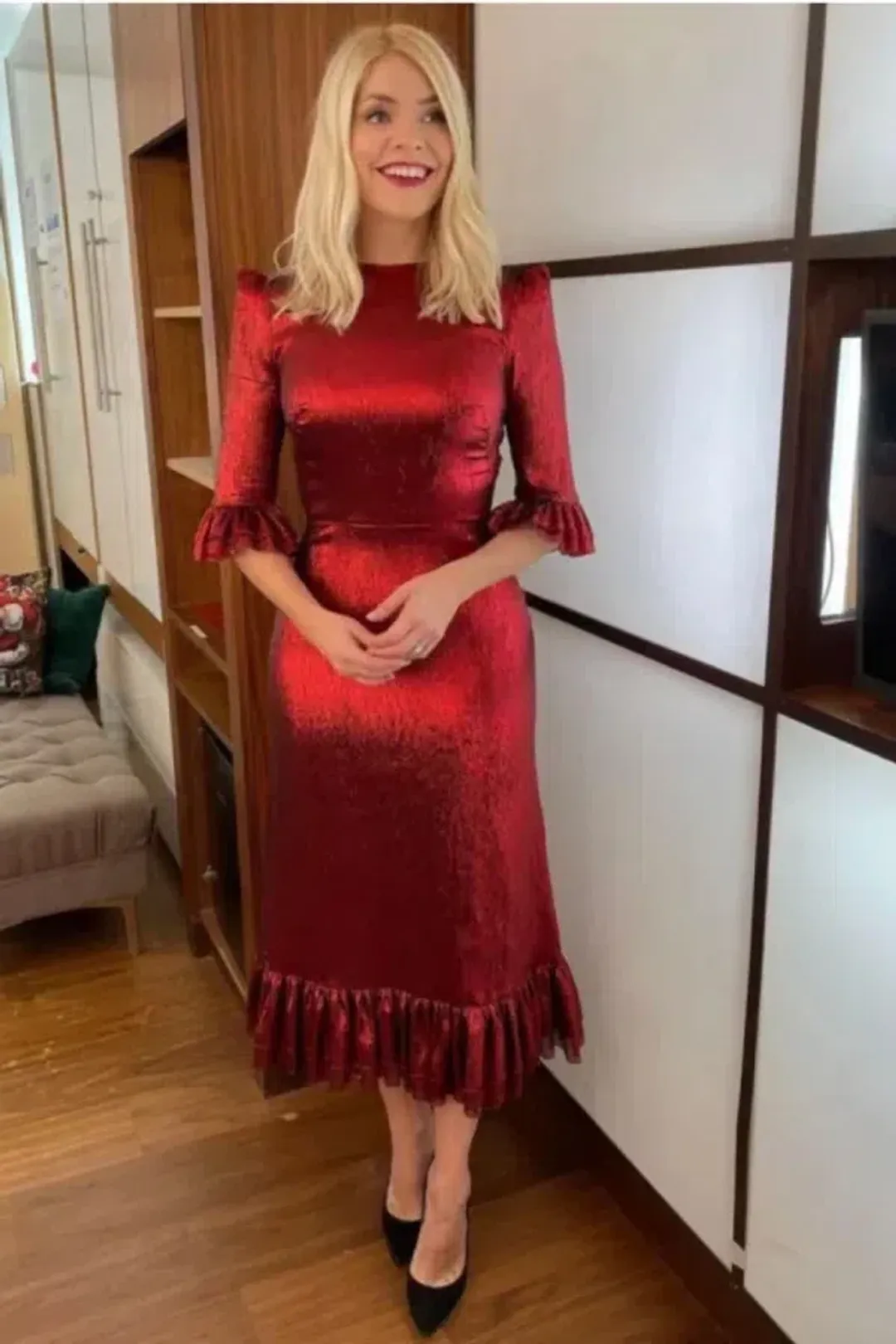 The Vampire's Wife The Falconetti Midi Dress Red Size UK 10 for rent on The Volte - main image