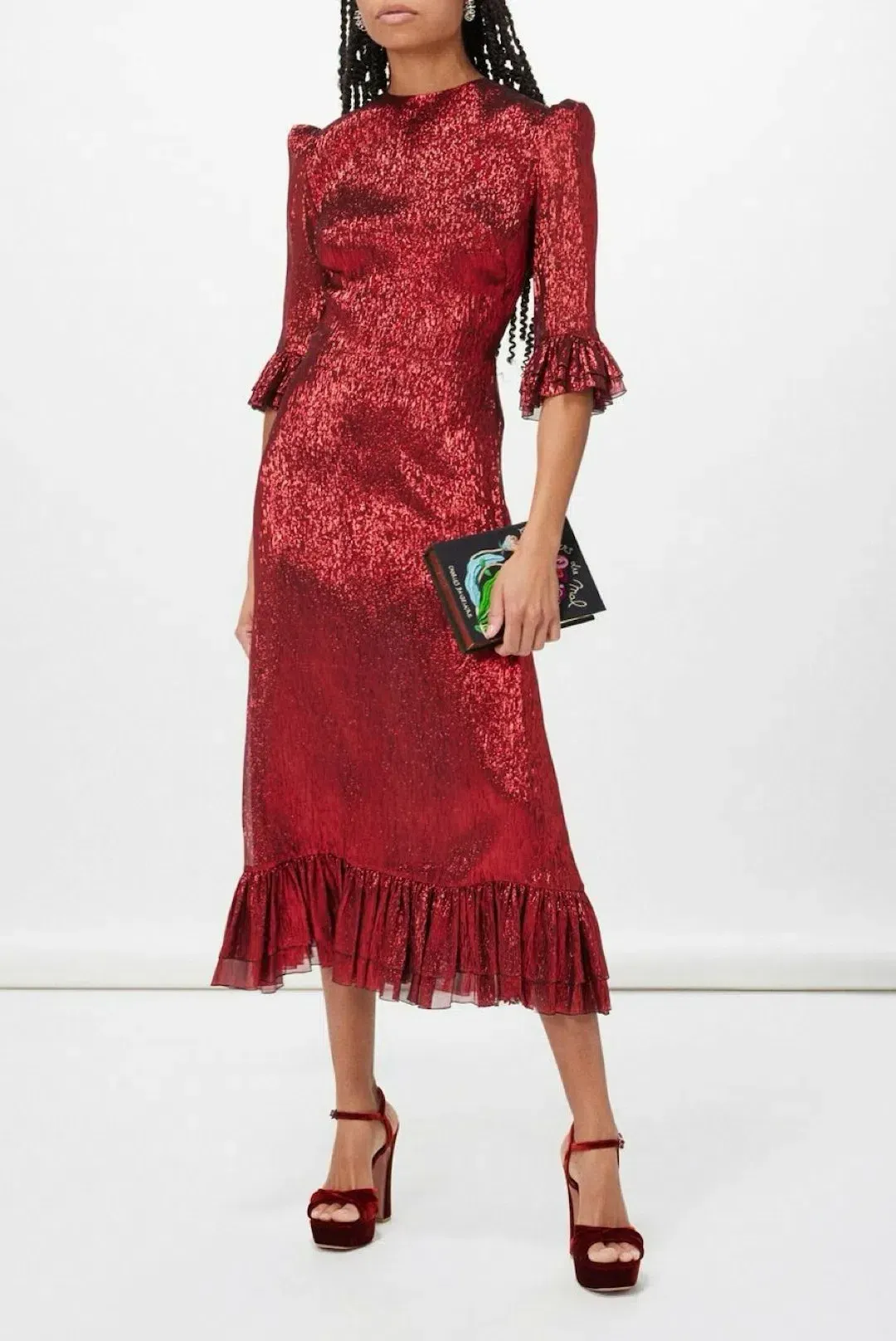 The Vampire's Wife The Falconetti Midi Dress Red Size UK 10 for rent on The Volte - main image