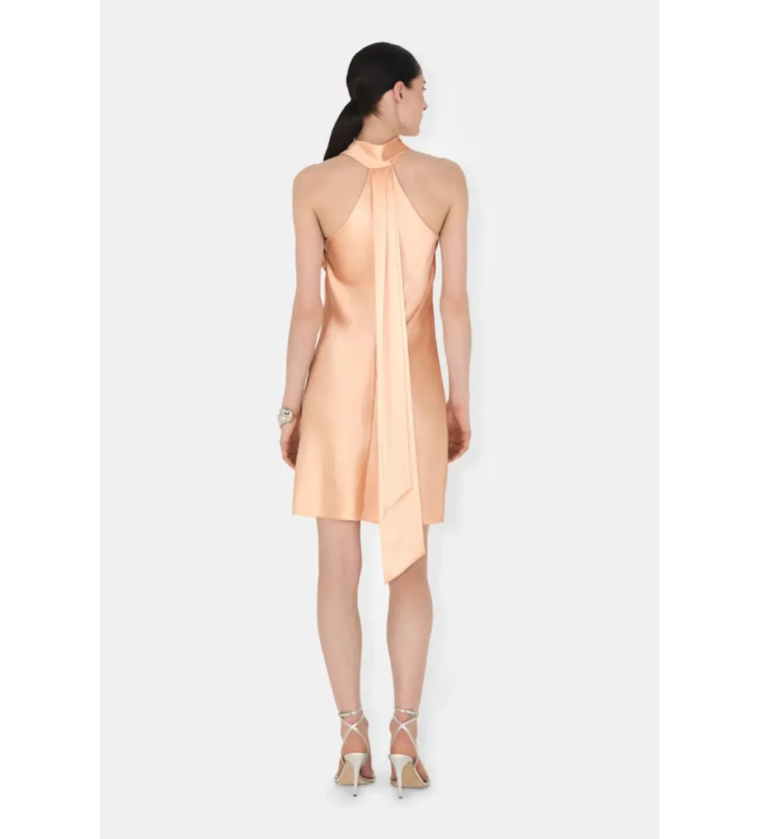 Galvan Pandora Halter Neck Mini Dress Peach Size 12 for rent on The Volte - main image