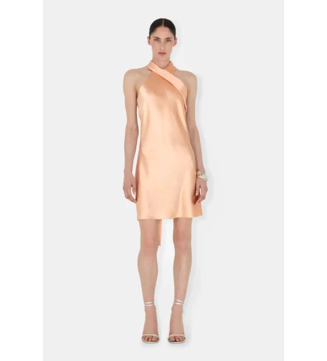 Galvan Pandora Halter Neck Mini Dress Peach Size 12 for rent on The Volte - main image