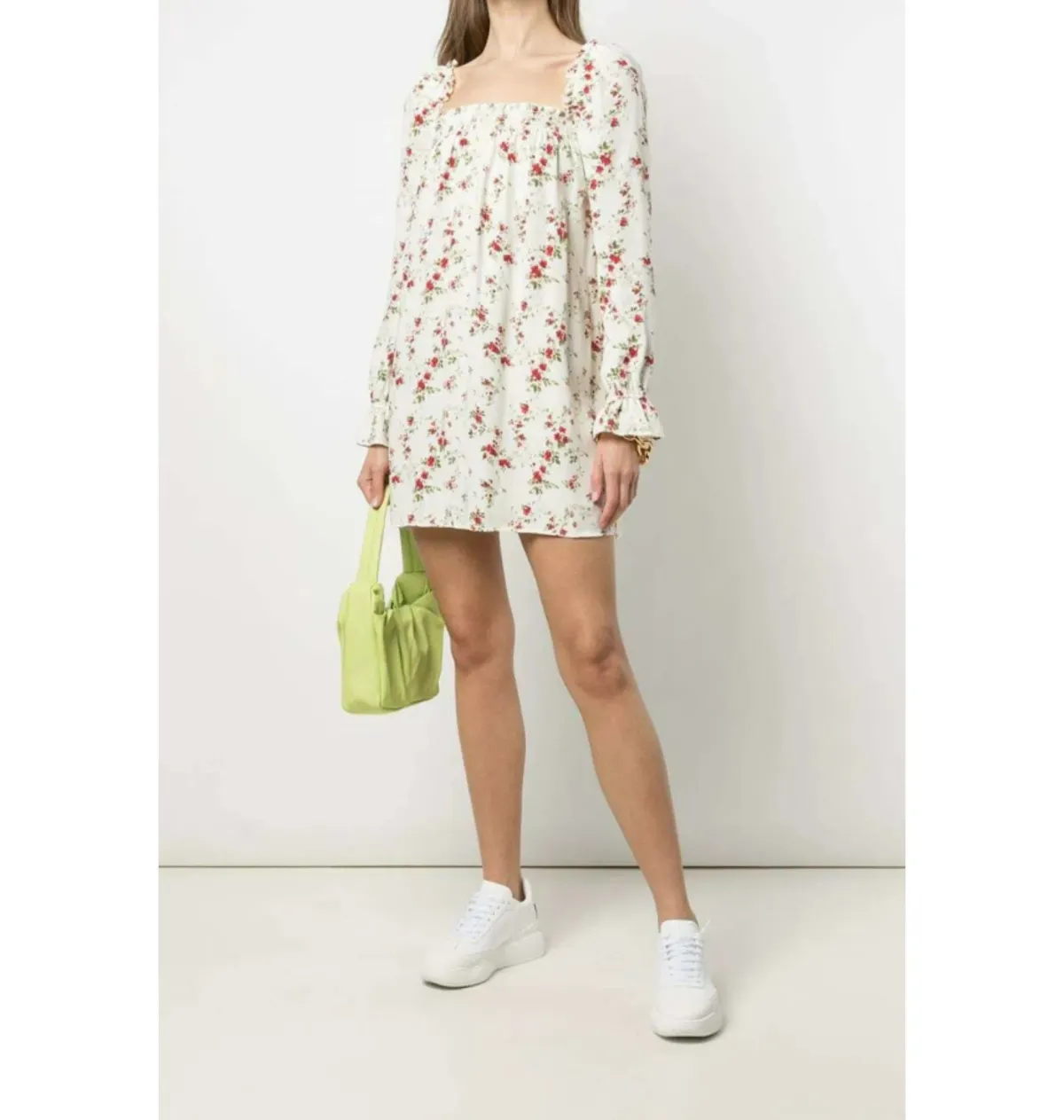 Reformation Hudsen Dress Floral Size UK 10 for rent on The Volte - main image