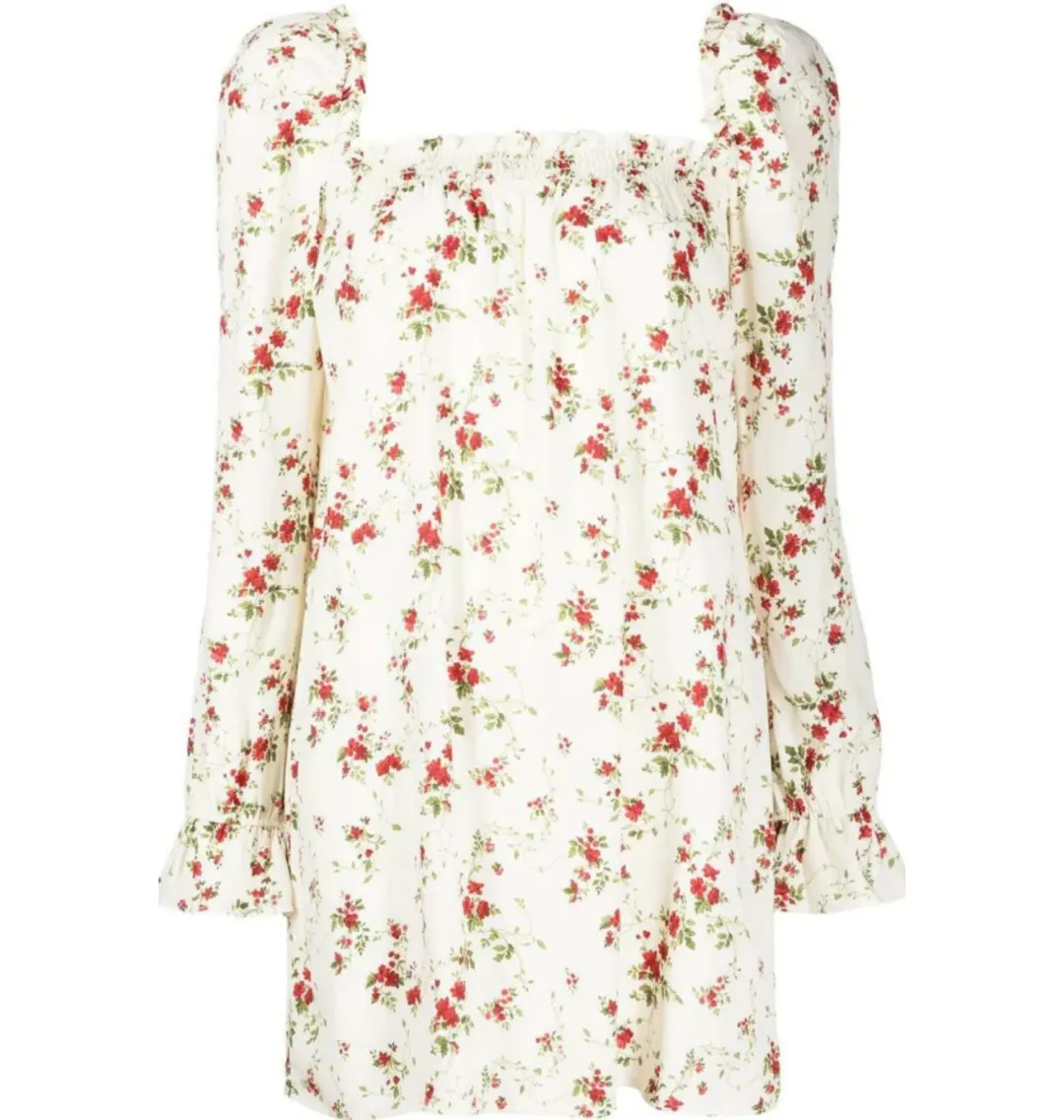 Reformation Hudsen Dress Floral Size UK 10 for rent on The Volte - main image