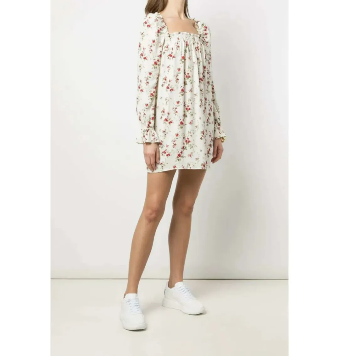 Reformation Hudsen Dress Floral Size UK 10 for rent on The Volte - main image