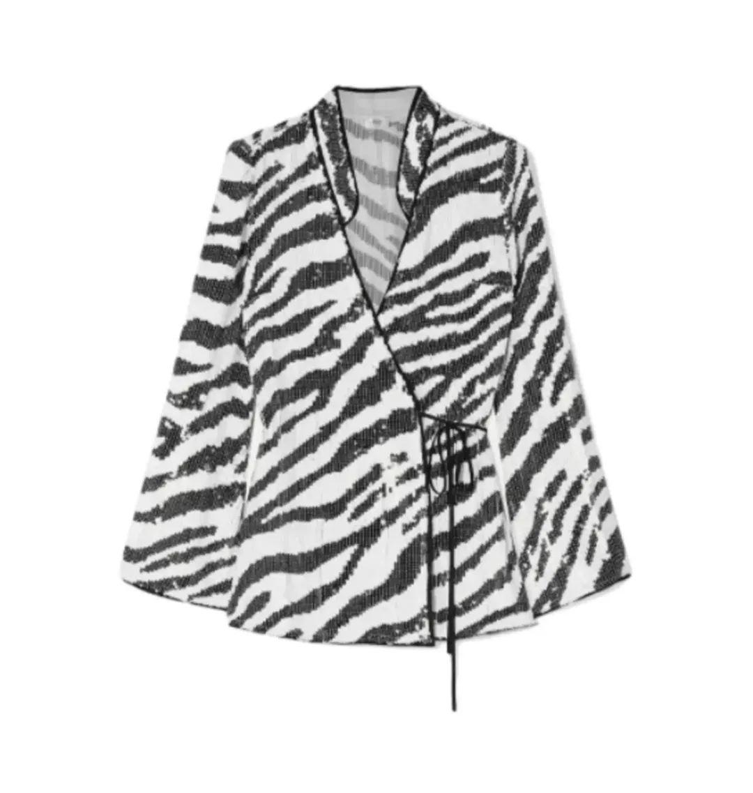 Rixo Zebra Blossom Sequin Top Print Size UK 10 for rent on The Volte - main image