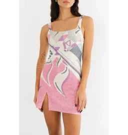 Oceanus Sofia Mini Dress Print Size UK 10 for rent on The Volte - image 4