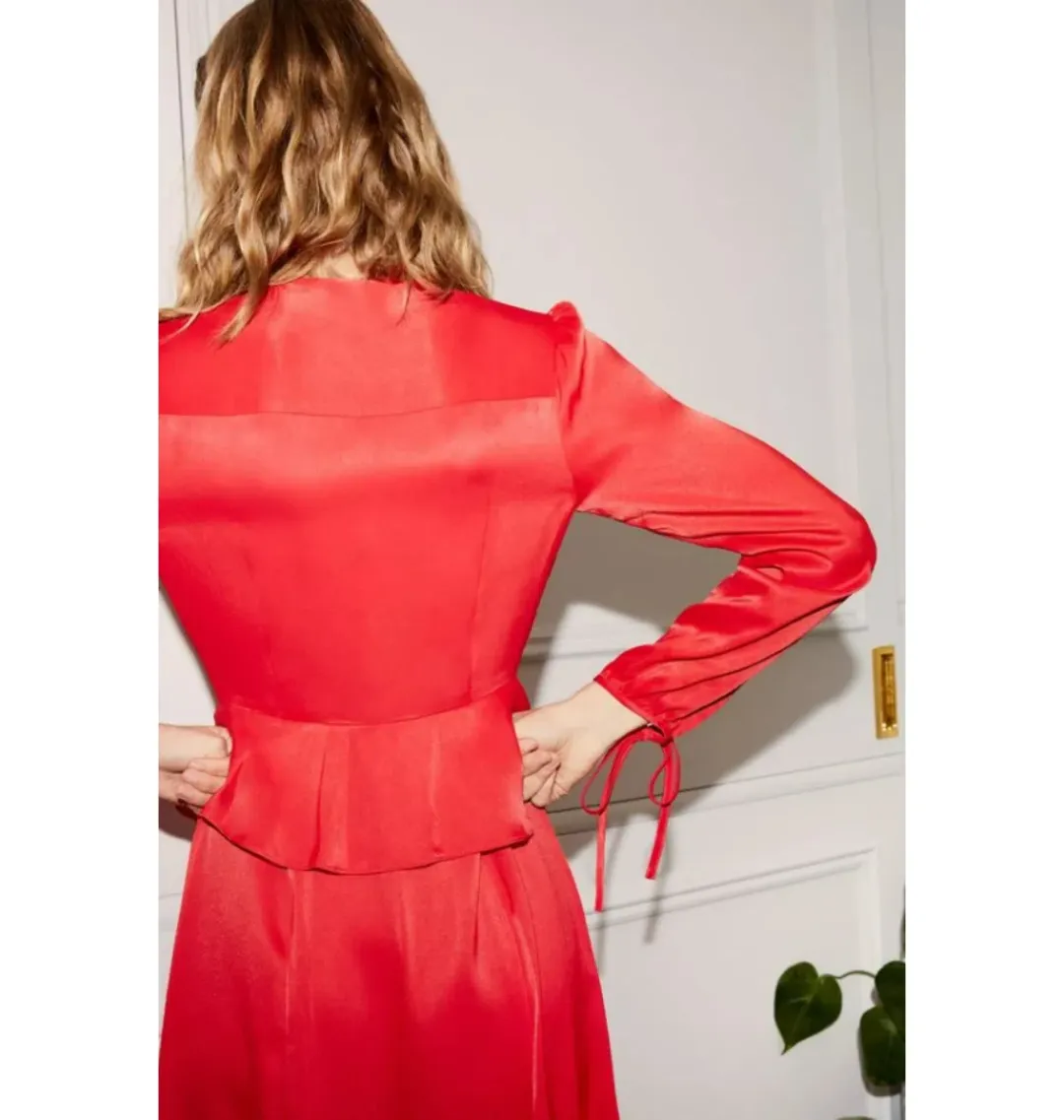 Kitri Lana Satin Vintage Dress Red Size UK 10 for rent on The Volte - main image