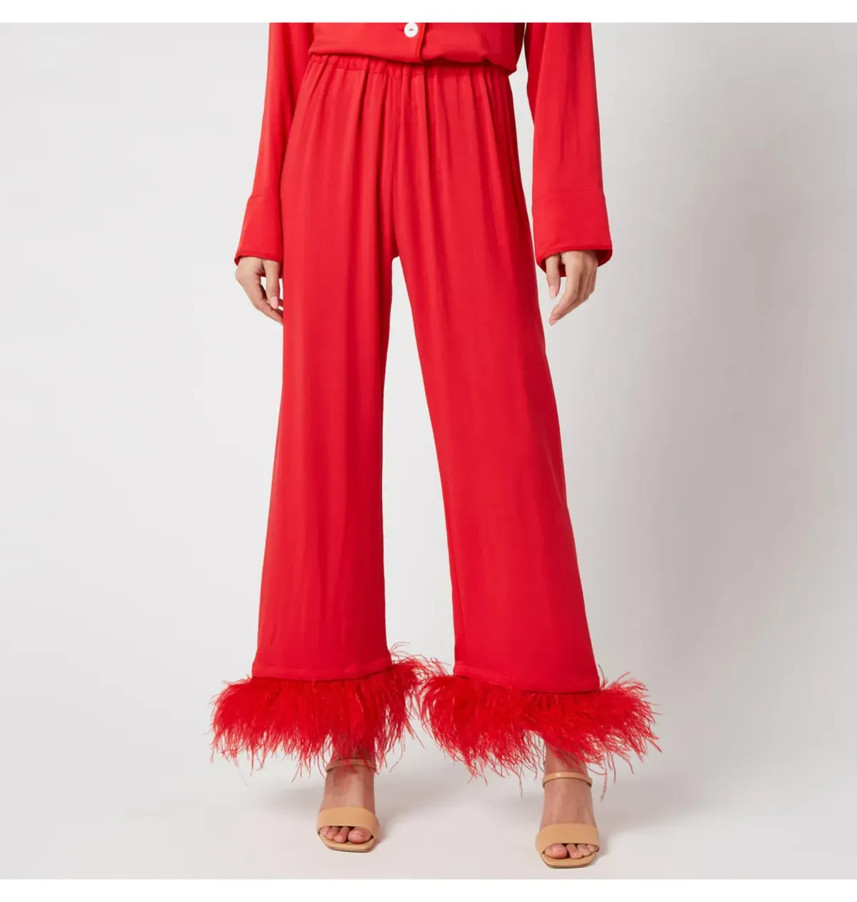 Sleeper Feather Pyjama Party Set Red Size UK 10 - Image 4