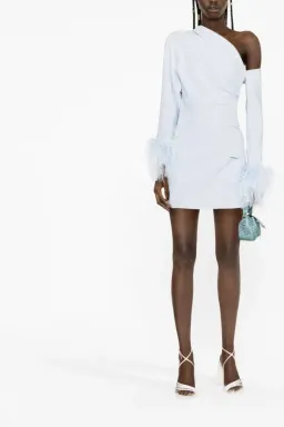 16ARLINGTON Adelaide Feather Mini Dress baby blue Size UK 10 for rent on The Volte - image 1