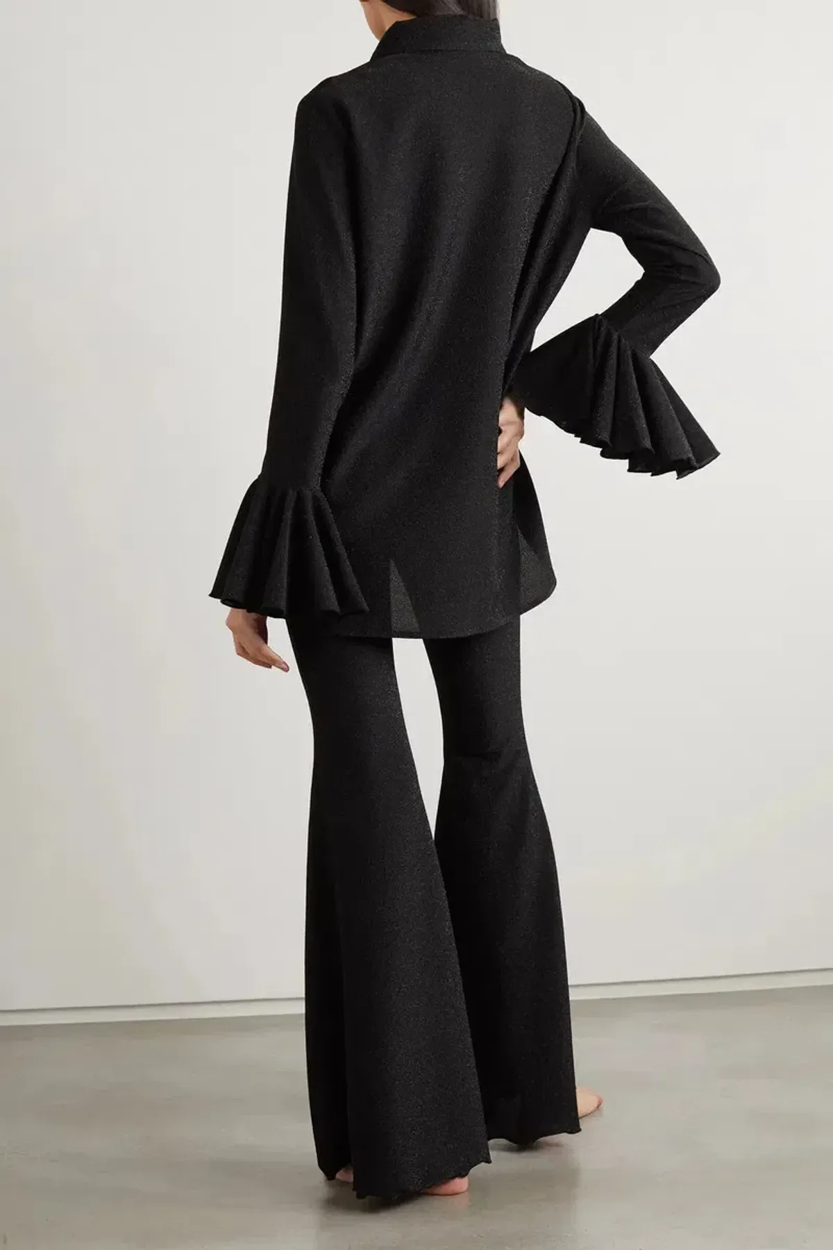 Sleeper Cosmos Flare Lounge Suit Black Size UK 8 - Image 2