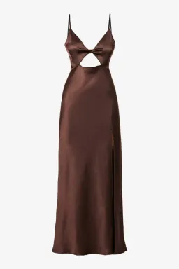 Bec & Bridge Hazel Cut Out Slip Maxi Dress Chocolate Size UK 10 for rent on The Volte - image 7
