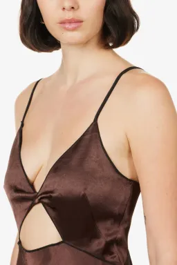 Bec & Bridge Hazel Cut Out Slip Maxi Dress Chocolate Size UK 10 for rent on The Volte - image 5