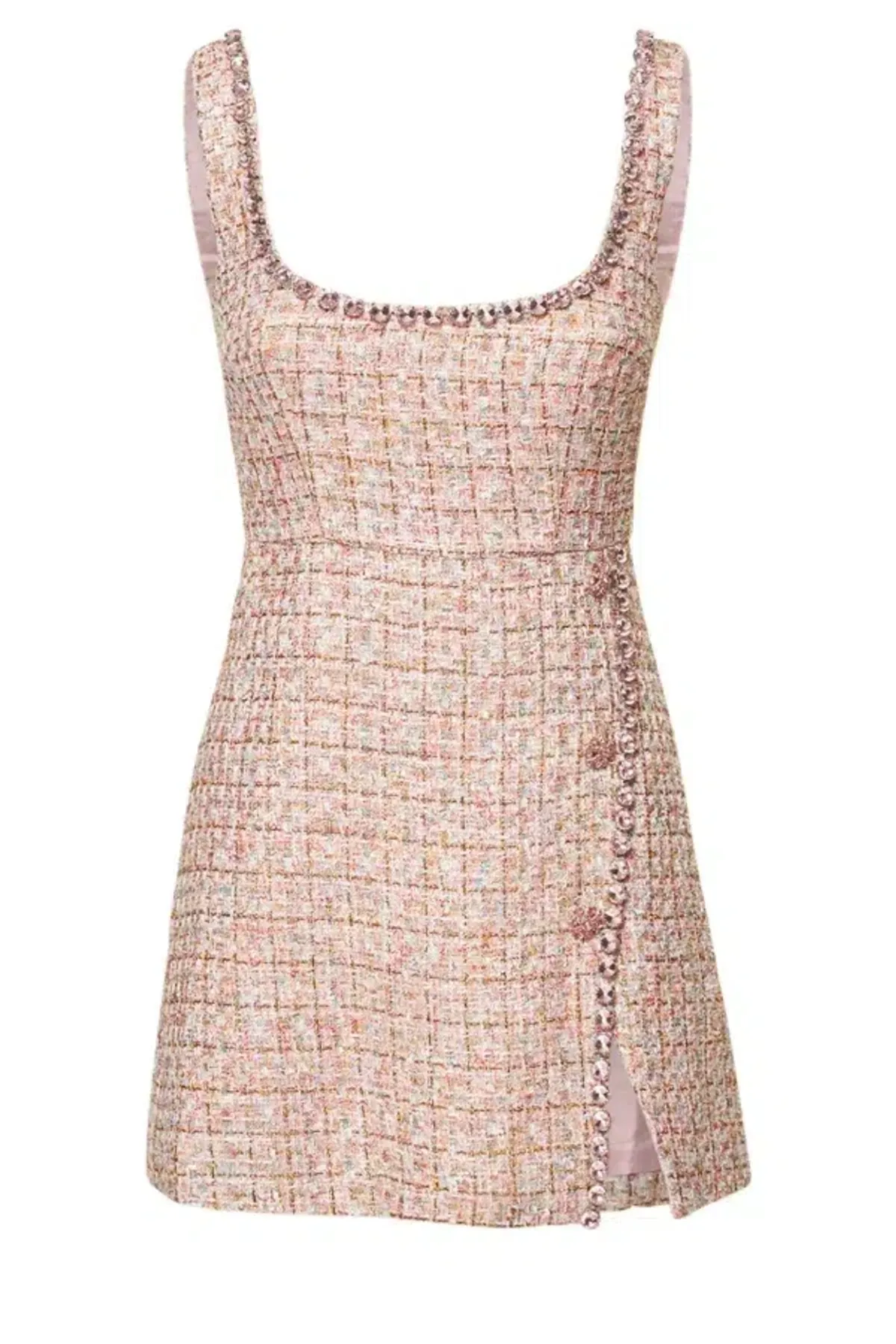 Self-Portrait Pink Boucle Mini Dress Size UK 12 - Image 3