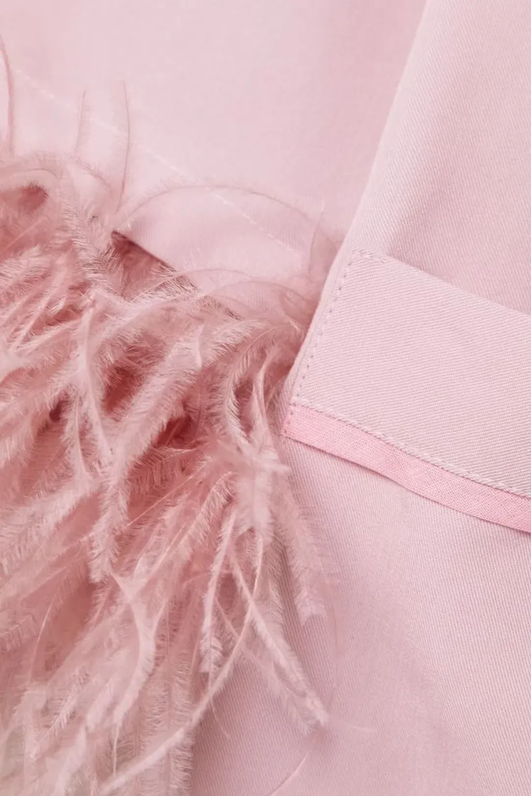 Sleeper Party Feather Trimmed Pajama Set Baby Pink Size M / UK 10 for rent on The Volte - main image