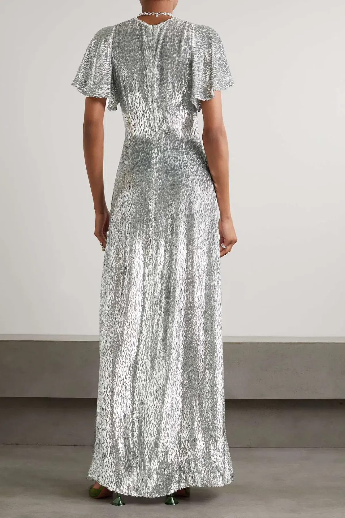 The Vampire's Wife Midnight Tremors Metallic Gown Silver Size UK 10 - Image 2