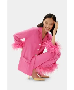 Sleeper Party Double Feathers Pajamas Set Hot Pink Size M / UK 10 for rent on The Volte - image 4