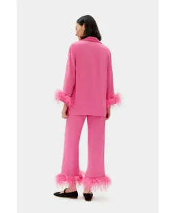 Sleeper Party Double Feathers Pajamas Set Hot Pink Size M / UK 10 for rent on The Volte - image 3