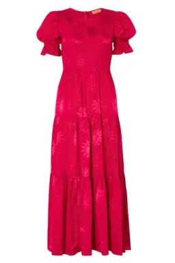Kitri Persephone Sungod Shirred Dress Pink Size UK 14 for rent on The Volte - image 5