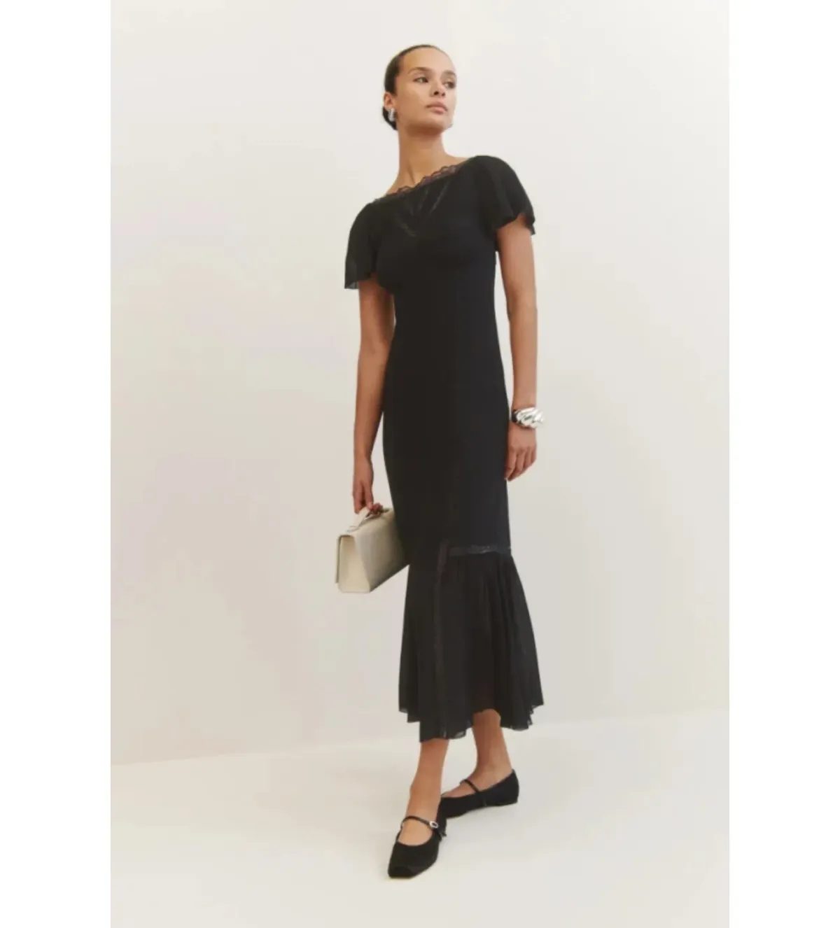 Reformation Domini Dress Black Size 8 - Image 1