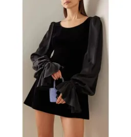 The Vampire’s Wife Little Ghost Velvet Mini Dress Black Size UK 12 for rent on The Volte - image 3