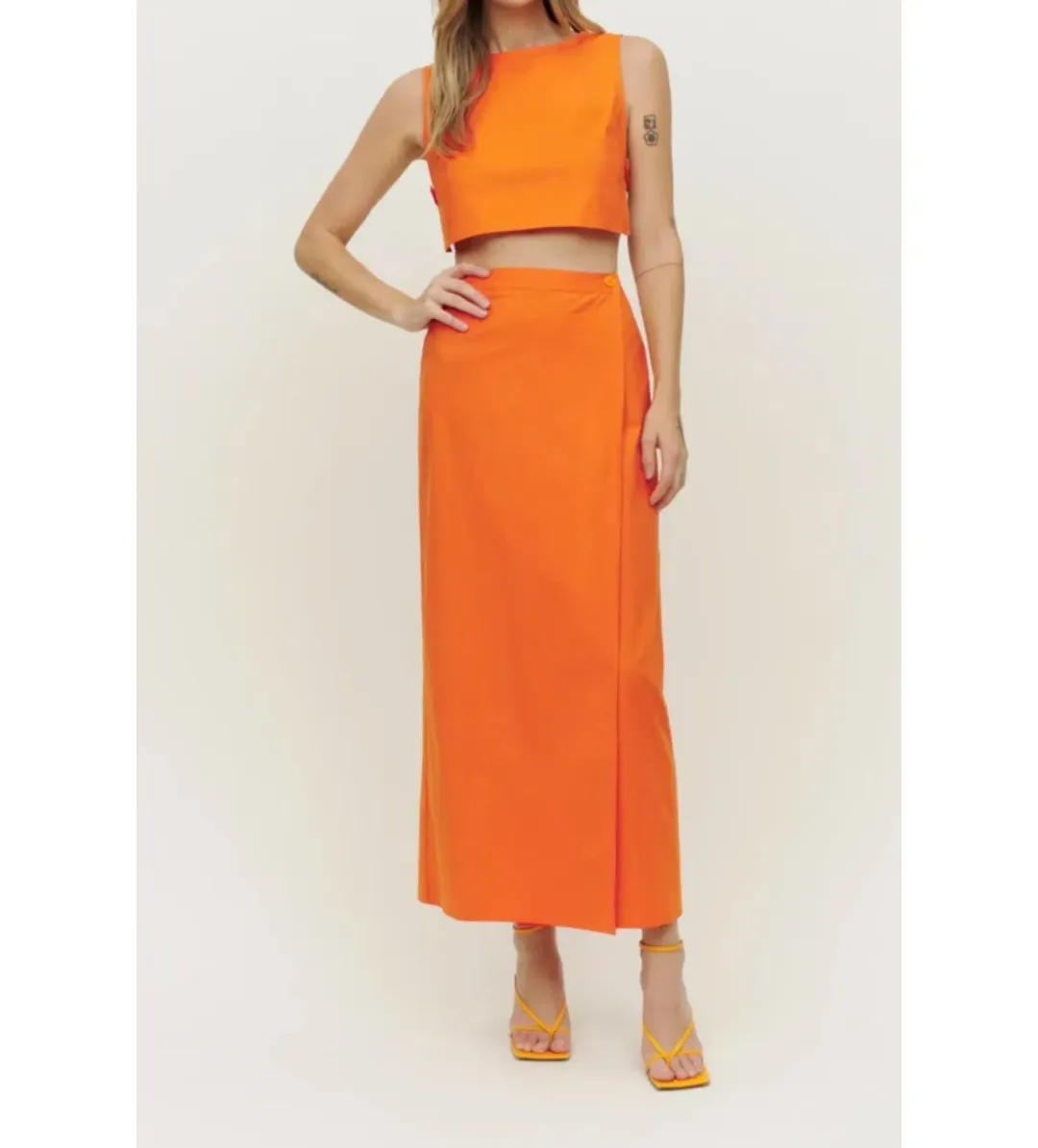 Reformation Mylie Co-ord Orange Size 10 for rent on The Volte - main image