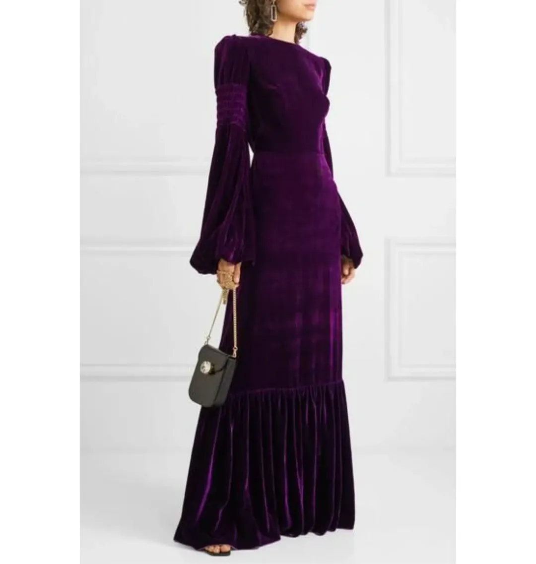 The Vampire’s Wife Amethyst Velvet Gown Deep Plum Size UK 12 for rent on The Volte - main image